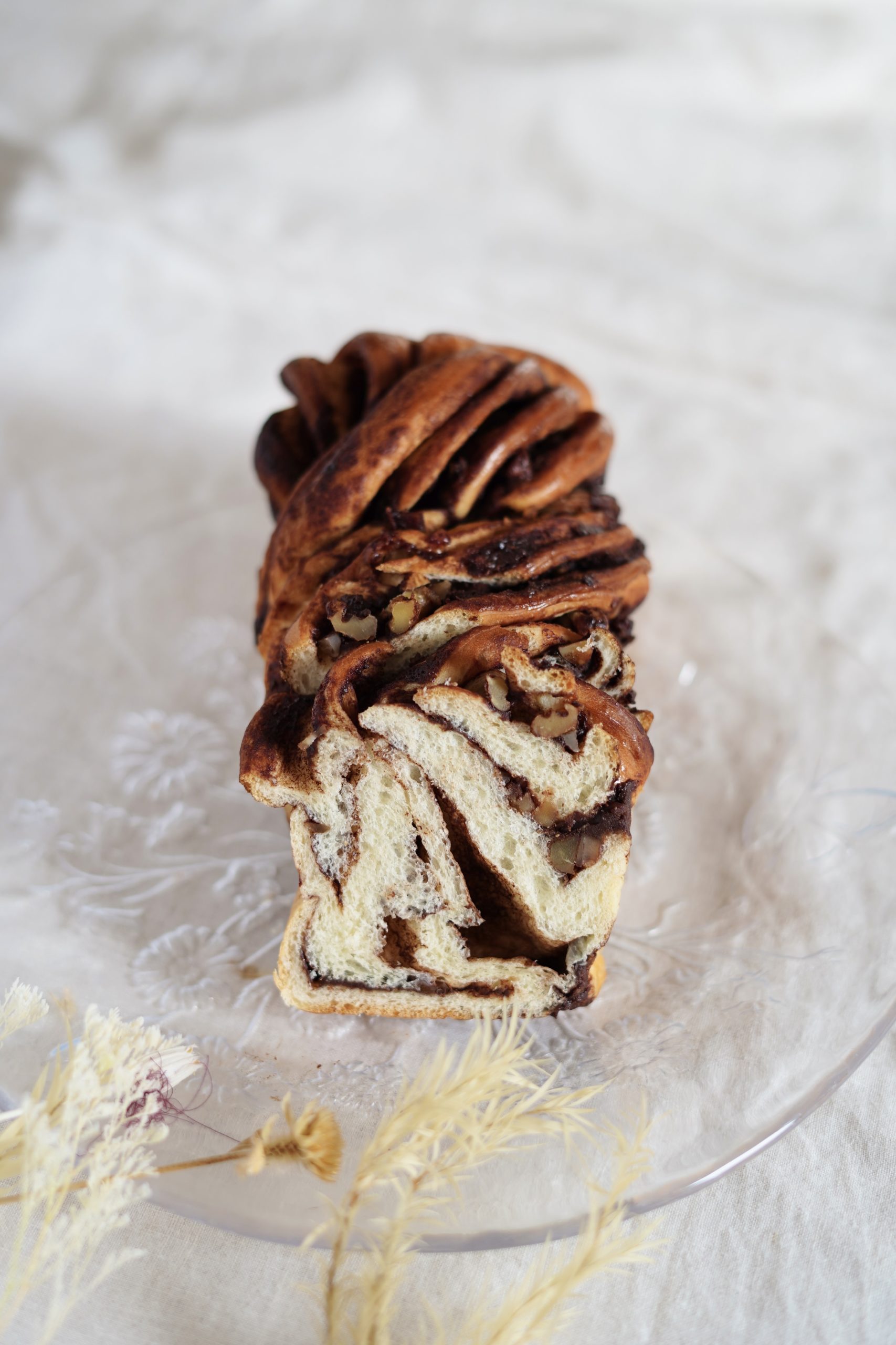 チョコレートバブカの断面のマーブル模様